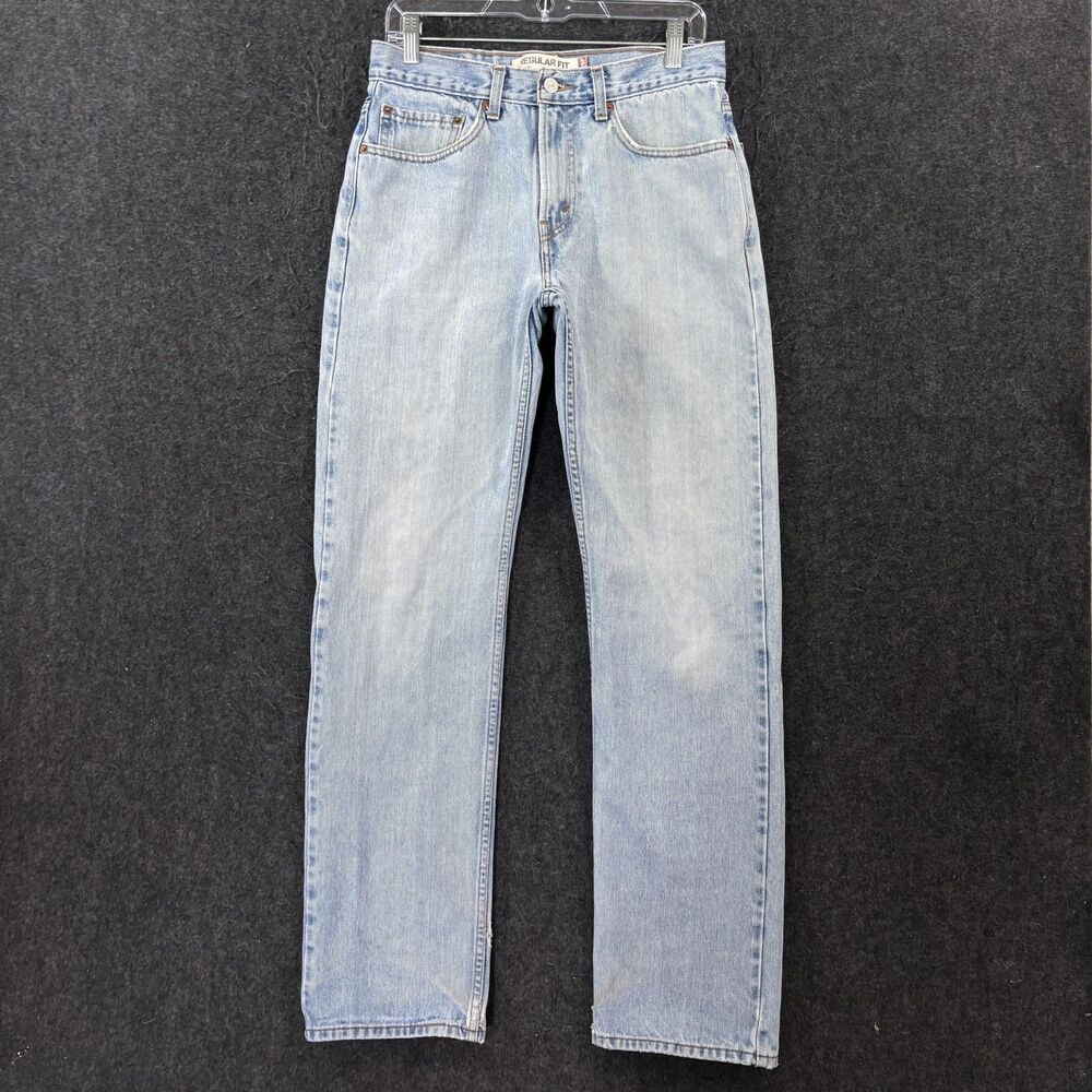 Vintage Levis 505 Jeans Men's 30x33 Light Wash Blue Regular Fit Straight Leg